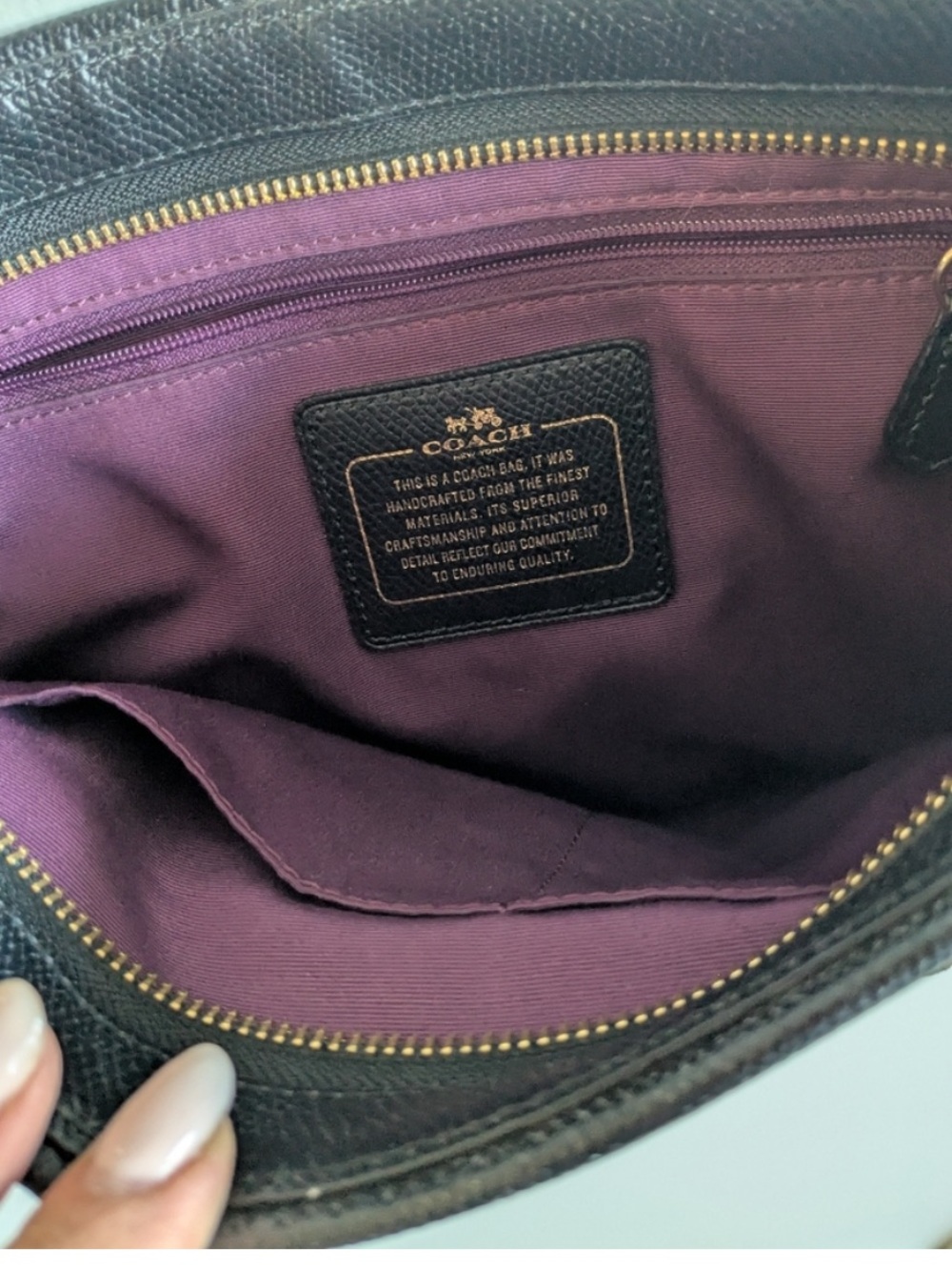 COACH TAYLOR CROSSBODY IN FLORAL PRINT COATED CANVAS Plum Purple - Picture 7 of 10
